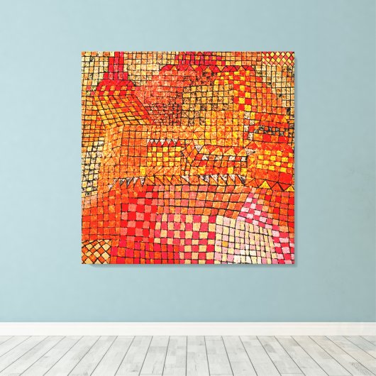 Klee - Stad Kasteel Kr.  Canvas Afdruk (Insitu (Houten vloer))