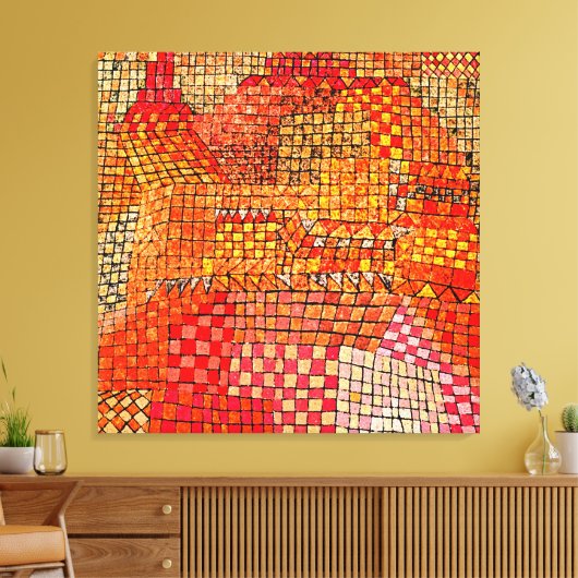 Klee - Stad Kasteel Kr.  Canvas Afdruk (Insitu (Woonkamer))