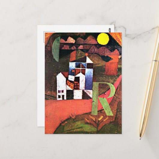 Klee - Stad R Briefkaart (Voorkant / Achterkant in situ)