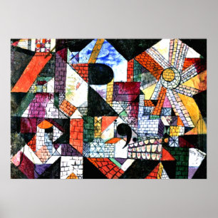 Klee - Stad R; Paul Klee kunstwerk Poster