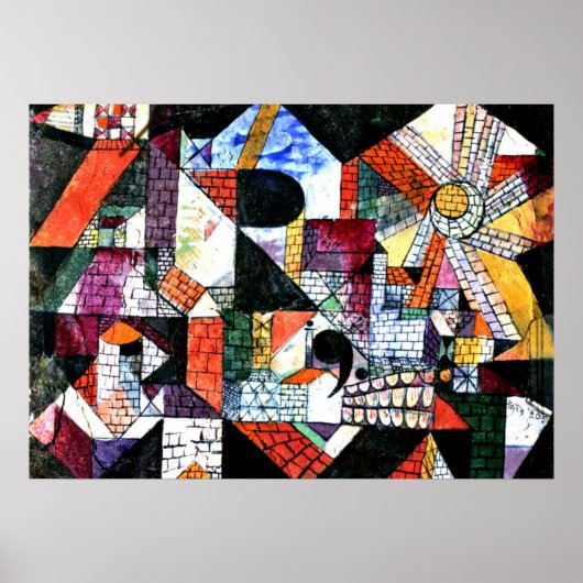 Klee - Stad R; Paul Klee kunstwerk Poster (Voorkant)