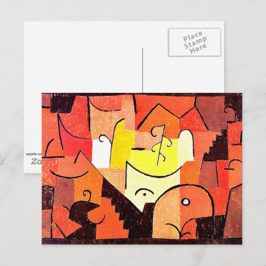 Klee - Stage Landscape, abstract kunstwerk Briefkaart (Voorkant / Achterkant)