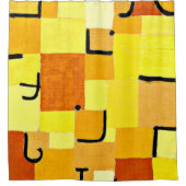 Klee - Tekens in geel Douchegordijn (Voorkant)