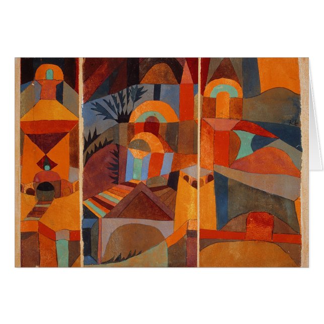 Klee Temple Gardens, kleurrijk Abstract kubisme (Voorkant Horizontaal)