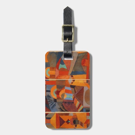 Klee Temple Gardens, kleurrijk Abstract kubisme Bagagelabel (Voorkant verticaal)