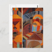 Klee Temple Gardens, kleurrijk Abstract kubisme Briefkaart (Voorkant / Achterkant)