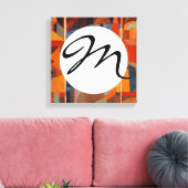 Klee Temple Gardens, kleurrijk Abstract kubisme Canvas Afdruk (Insitu (Woonkamer))