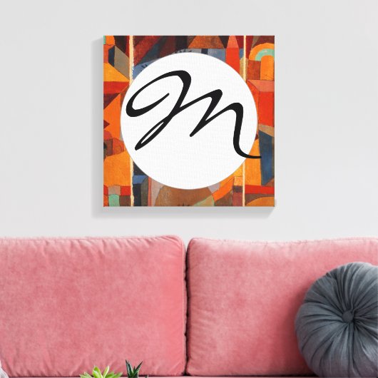 Klee Temple Gardens, kleurrijk Abstract kubisme Canvas Afdruk (Insitu (Woonkamer))