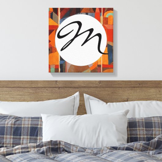 Klee Temple Gardens, kleurrijk Abstract kubisme Canvas Afdruk (Insitu (Slaapkamer))