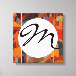 Klee Temple Gardens, kleurrijk Abstract kubisme Canvas Afdruk