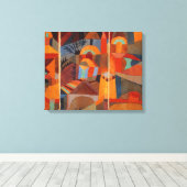 Klee Temple Gardens, kleurrijk Abstract kubisme Canvas Afdruk (Insitu (Houten vloer))