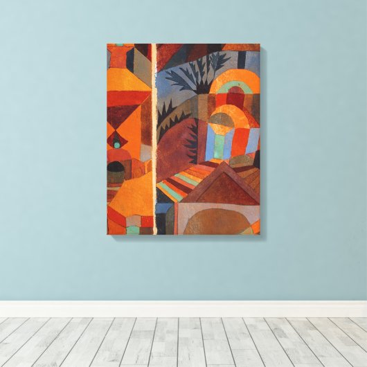 Klee Temple Gardens, kleurrijk Abstract kubisme Canvas Afdruk (Insitu (Houten vloer))