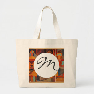 Klee Temple Gardens, kleurrijk Abstract kubisme Grote Tote Bag