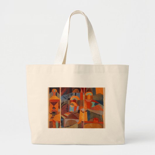 Klee Temple Gardens, kleurrijk Abstract kubisme Grote Tote Bag (Voorkant)