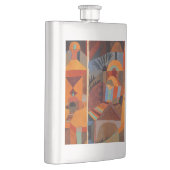 Klee Temple Gardens, kleurrijk Abstract kubisme Heupfles (Rechts)