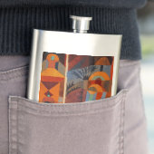 Klee Temple Gardens, kleurrijk Abstract kubisme Heupfles (Voorbeeld)