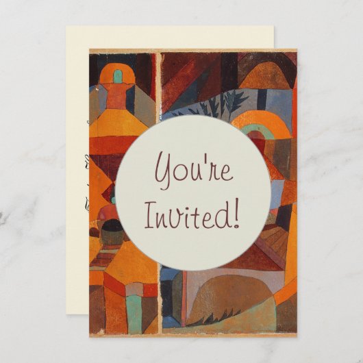 Klee Temple Gardens, kleurrijk Abstract kubisme Kaart (Voorkant / Achterkant)