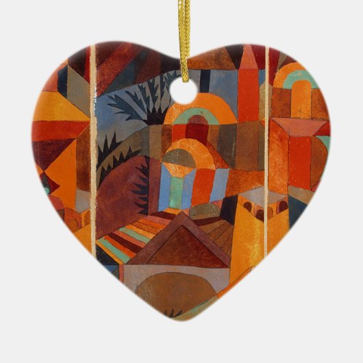 Klee Temple Gardens, kleurrijk Abstract kubisme Keramisch Ornament (Voorkant)