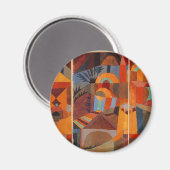 Klee Temple Gardens, kleurrijk Abstract kubisme Magneet (Voorkant / Achterkant)