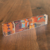 Klee Temple Gardens, kleurrijk Abstract kubisme Naambordje (Zijkant)