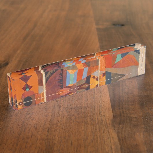 Klee Temple Gardens, kleurrijk Abstract kubisme Naambordje (Zijkant)