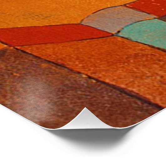 Klee Temple Gardens, kleurrijk Abstract kubisme Perfect Poster (Hoek)