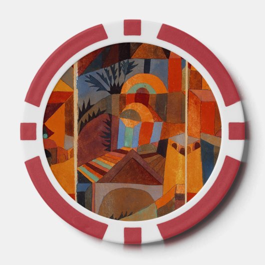 Klee Temple Gardens, kleurrijk Abstract kubisme Poker Chips (Voorkant)