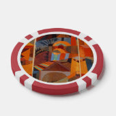 Klee Temple Gardens, kleurrijk Abstract kubisme Poker Chips (Enkel)