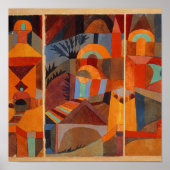 Klee Temple Gardens, kleurrijk Abstract kubisme Poster (Voorkant)