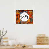 Klee Temple Gardens, kleurrijk Abstract kubisme Poster (Keuken)