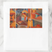 Klee Temple Gardens, kleurrijk Abstract kubisme Rechthoekige Sticker (Tas)