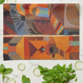 Klee Temple Gardens, kleurrijk Abstract kubisme Theedoek (Gevouwen)