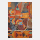 Klee Temple Gardens, kleurrijk Abstract kubisme Theedoek (Verticaal)