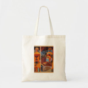 Klee Temple Gardens, kleurrijk Abstract kubisme Tote Bag