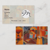 Klee Temple Gardens, kleurrijk Abstract kubisme Visitekaartje (Voorkant / Achterkant)