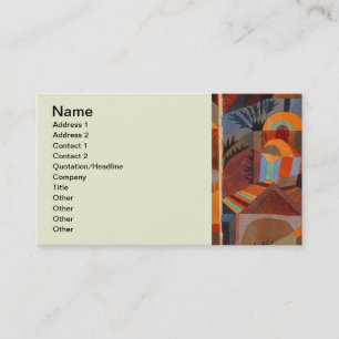 Klee Temple Gardens, kleurrijk Abstract kubisme Visitekaartje
