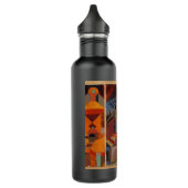 Klee Temple Gardens, kleurrijk Abstract kubisme Waterfles (Links)