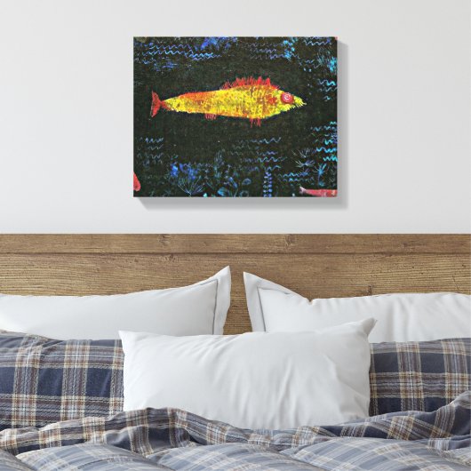 Klee - The Goldfish, beroemd schilderij, Canvas Afdruk (Insitu (Slaapkamer))