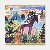 Klee - The Horse, beroemd schilderij Magneet (Voorkant)