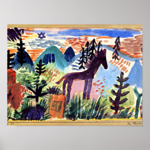 Klee - The Horse, beroemd schilderij Poster