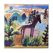 Klee - The Horse, beroemd schilderij Tegeltje (Voorkant)