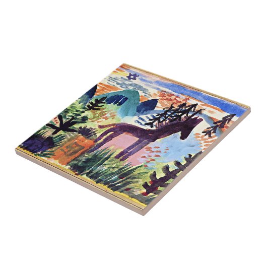 Klee - The Horse, beroemd schilderij Tegeltje (Zijkant)