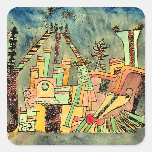 Klee - Tuin op puin Vierkante Sticker (Voorkant)