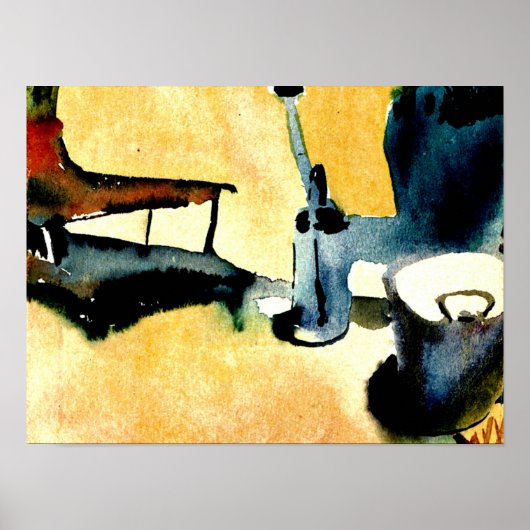 Klee - Vloerstandaard, watering en emmer Poster (Voorkant)