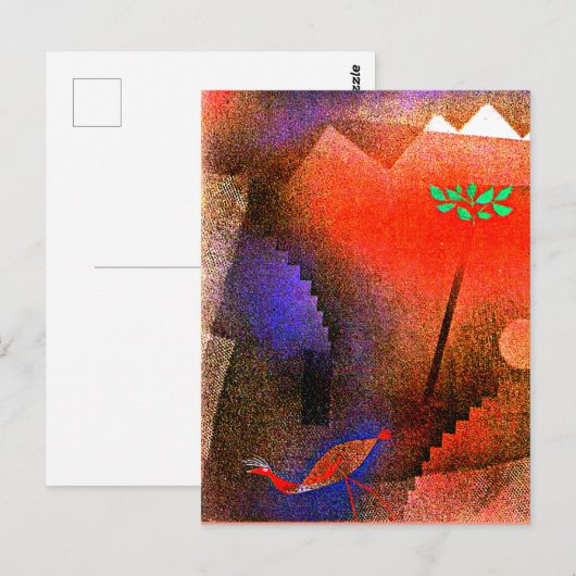 Klee - Vogel dwaalt af Briefkaart (Voorkant / Achterkant)