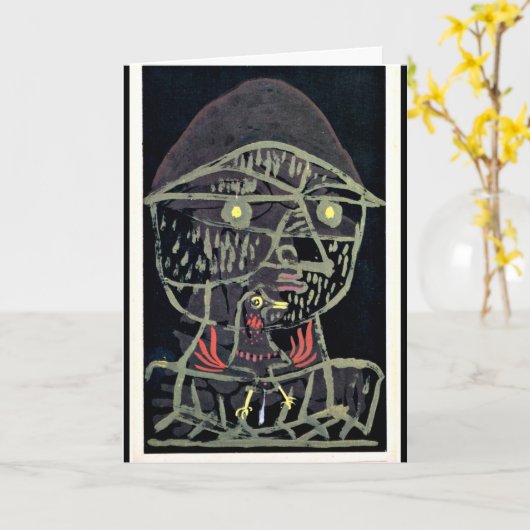 Klee - Vogelfanger, abstracte kunst Kaart (Gele Bloem)