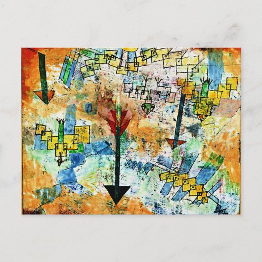 Klee - Vogels naar beneden zwenkend en Pijlen Briefkaart (Voorkant)