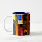 Klee voor de stad. Paul Klee schilderij. Tweekleurige Koffiemok (Links)