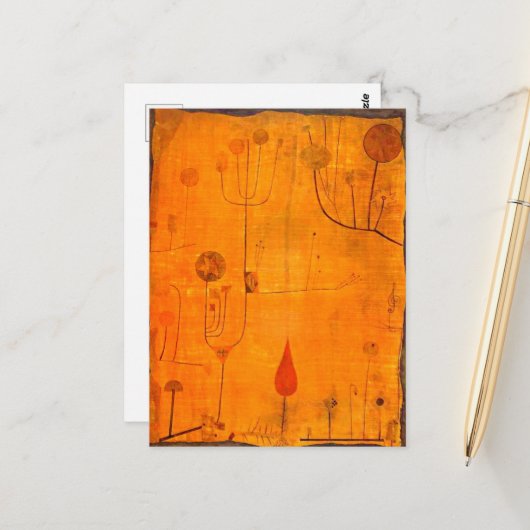 Klee - Vruchten op rood Briefkaart (Voorkant / Achterkant in situ)