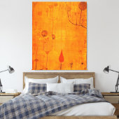 Klee - Vruchten op rood Canvas Afdruk (Insitu (Slaapkamer))